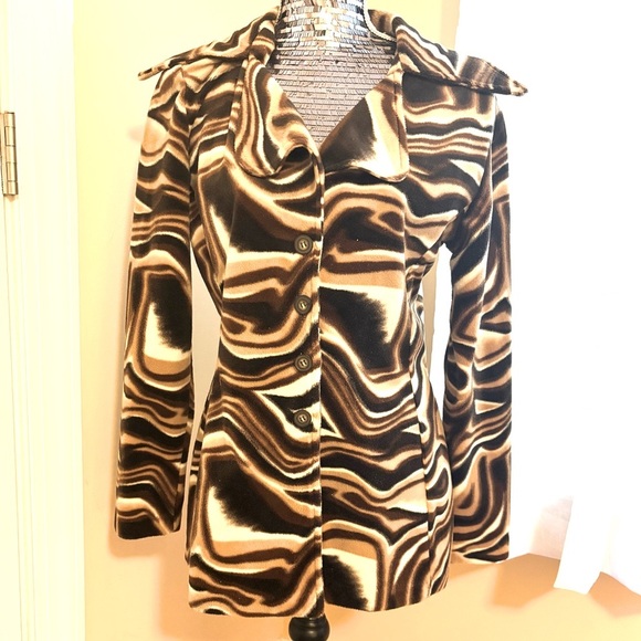 1990’s Forever 21 Longline Animal Print Jacket - Size Large - Picture 1 of 6